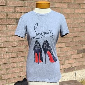 Bella & Canvas grey Louboutin stud tshirt